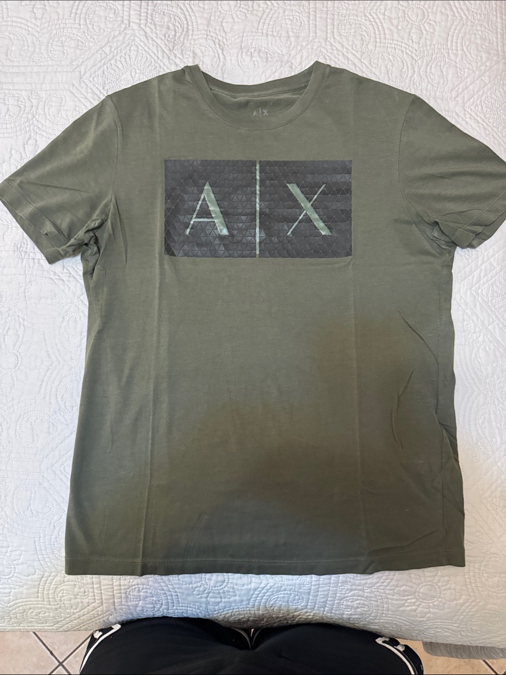 Armani Exchange Olive Green A|X Logo Short Sleeve T-Shirt